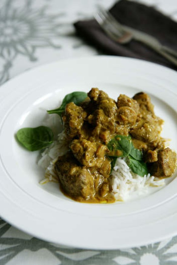 Hot lamb curry <a href="http://www.goodfood.com.au/good-food/cook/recipe/hot-lamb-curry-20111019-29w7e.html"><b>(recipe here).</b></a>