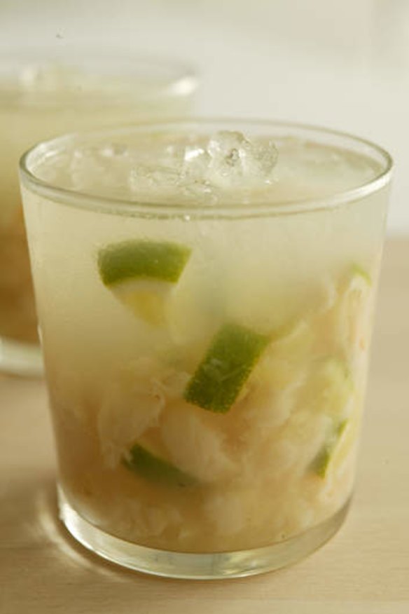 Lychee and lime crush with sambuca