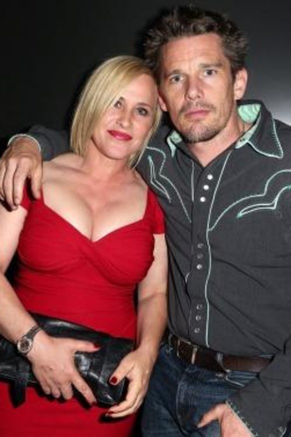 Patricia Arquette and actor Ethan Hawke attend a screening of <i>Boyhood</i> in Los Angeles.