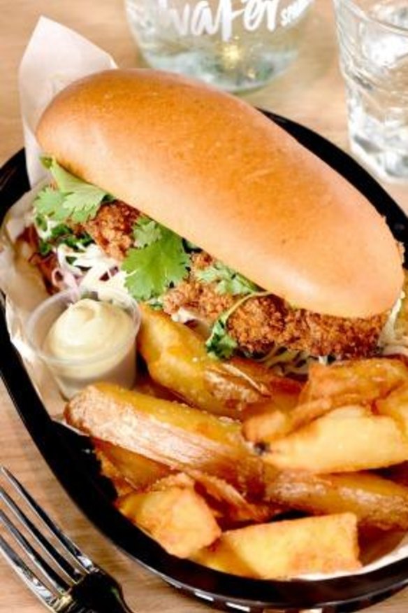 Spiced fried chicken roll.