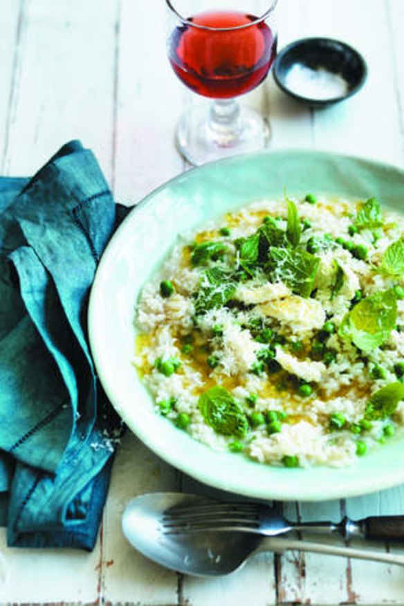 Pea, mint and ricotta risotto.