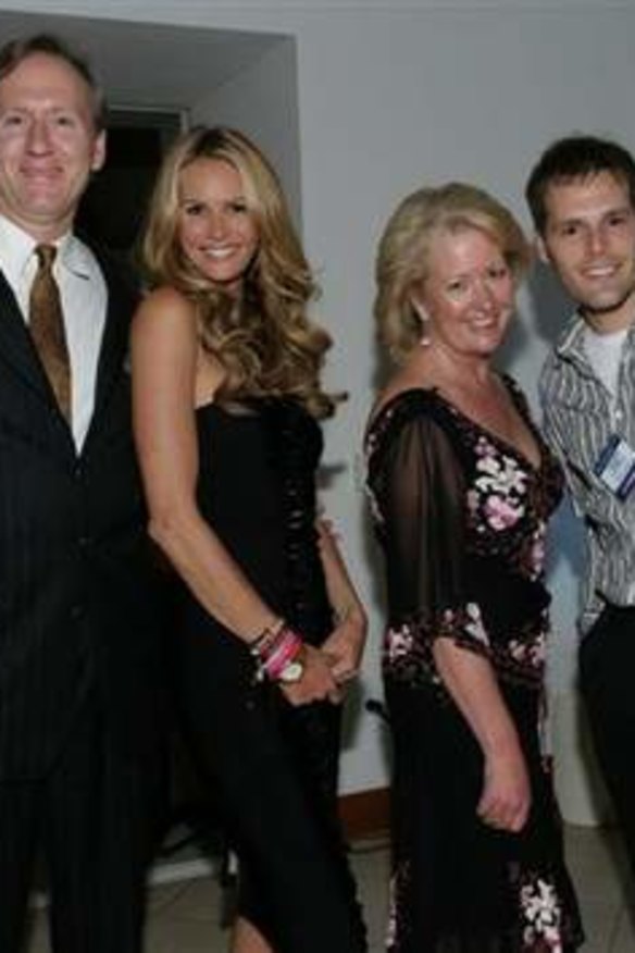 Happier times … Mary-Ellen Field's husband Bruce Westwood, Elle Macpherson, Field and Field's younger son Tim in San Diego in 2005.