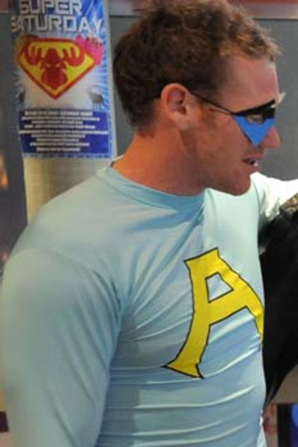 In costume . . . Monaghan on Mad Monday.