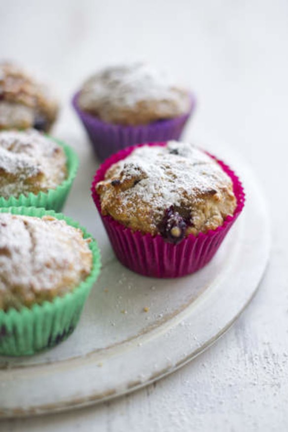High-energy, high-carb snack: Apple and berry muffins.
