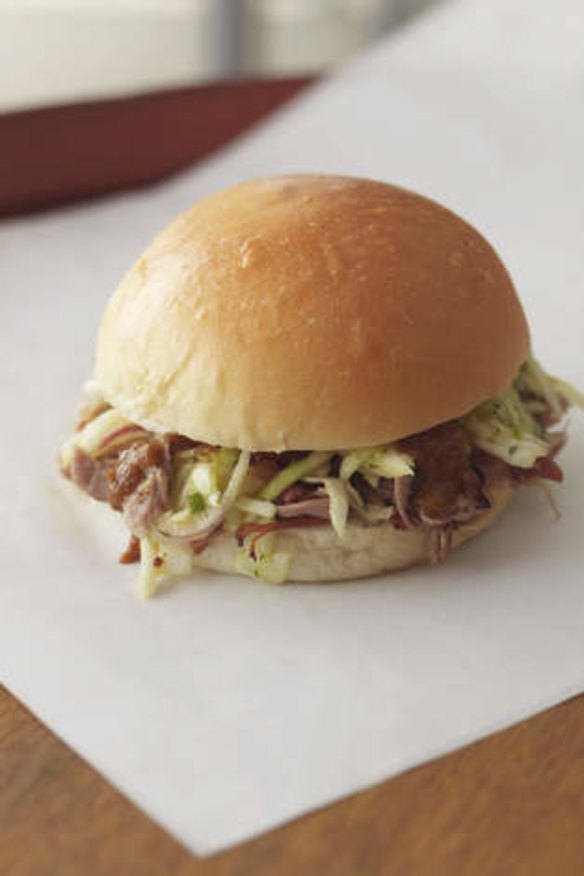 $10 treat: pulled-pork roll.