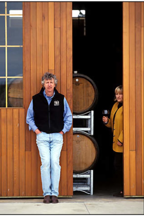 Triumph: Curly Flat owners Phillip Moraghan and Jenifer Kolkka produced excellent wine from an extraordinarily wet season.
