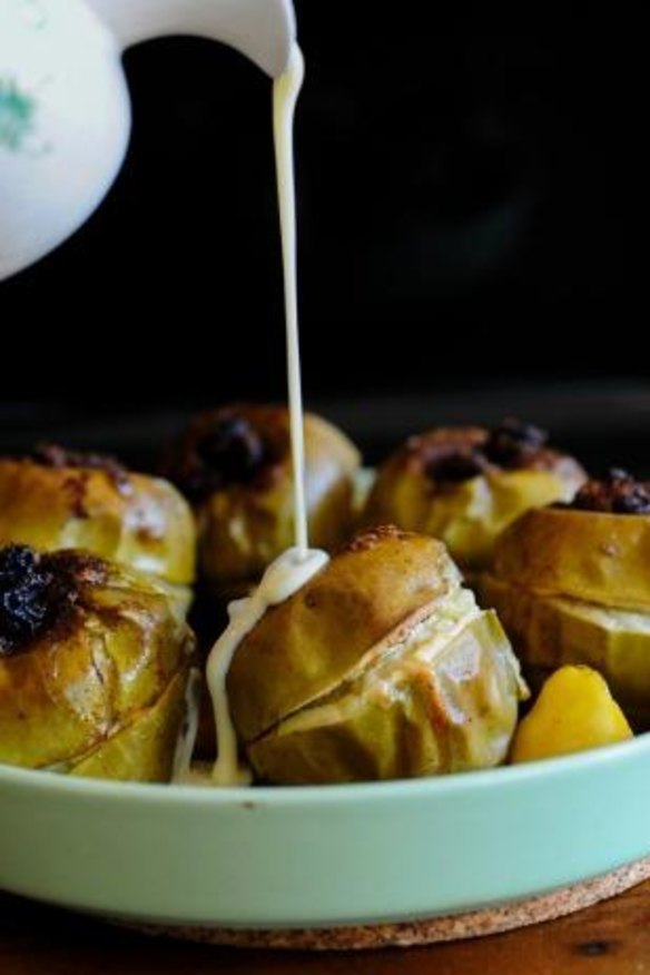 Diana Lampe's baked apples with custard.