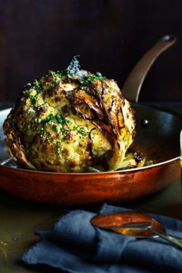 Meat-free: Whole-roasted cauliflower (see recipe in gallery above).