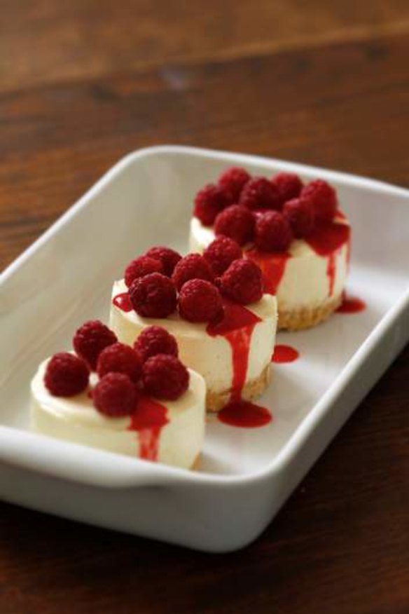 Little raspberry cheesecakes.