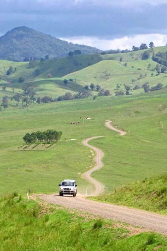 Road less travelled ... traversing rolling green hills.