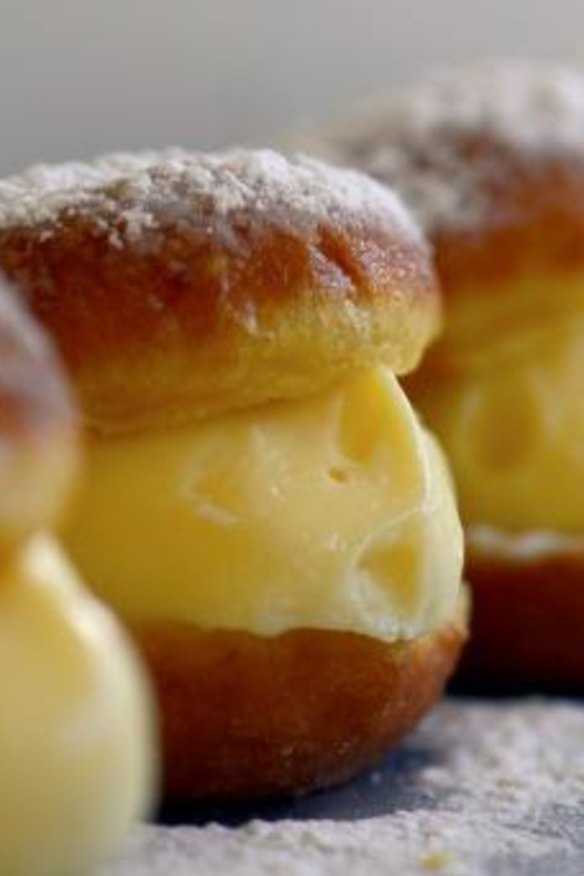 Pillows of perfection: Custard doughnuts from Aviv Cakes & Bagels, Elsternwick.