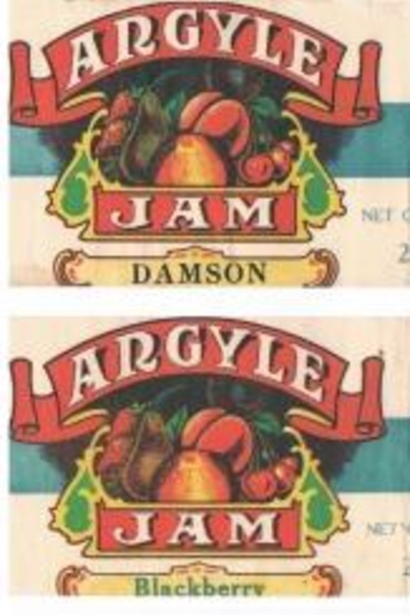 Argyle Jam labels, the only two original labels in existence from the mid 1800s.
