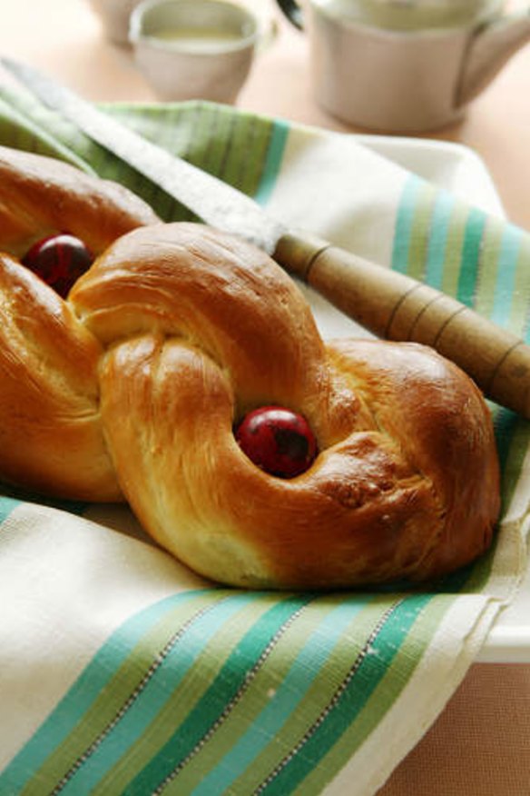 Plaited Easter bread.