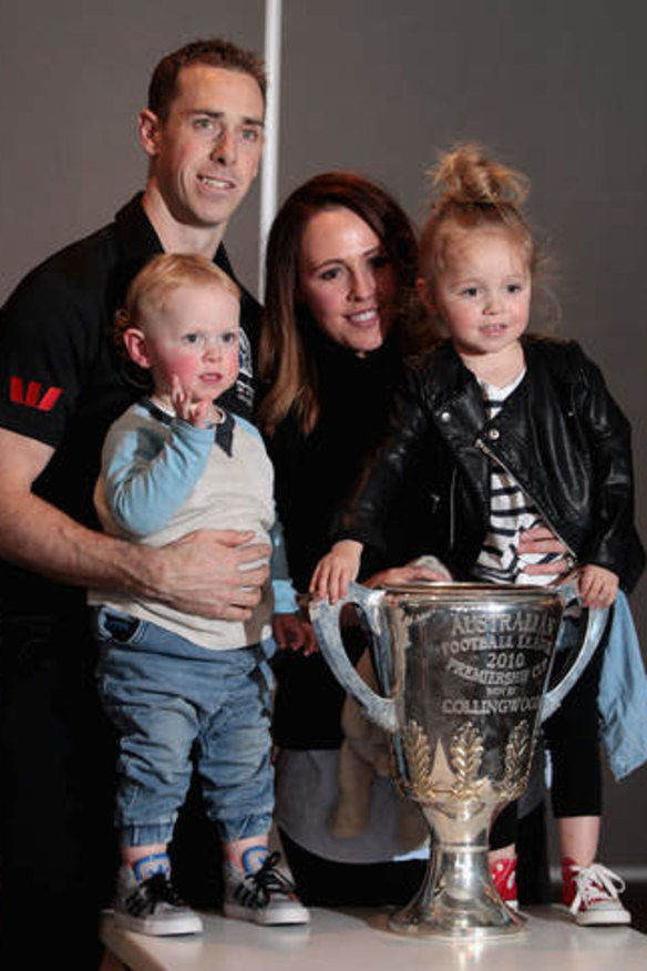 Family man: Nick Maxwell with wife Erin and children Archie and Milla on Wednesday.