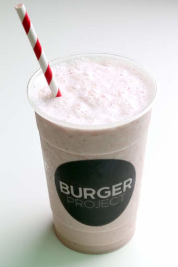 Straw-clogging strawberry thickshake.