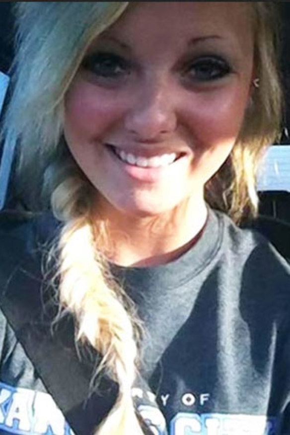 Daisy Coleman, at the centre of an alleged rape case. Ms Coleman's family have taken their case public, including posing for media photos.