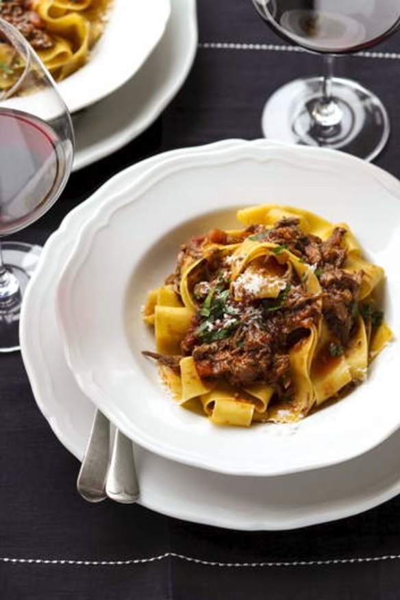 Pair with a bottle of red ... A rich duck ragu with silky pasta.