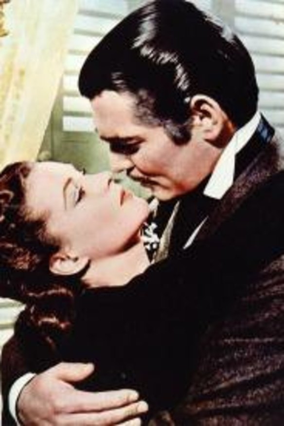 Classic scene: Vivien Leigh, left, and Clark Gable in Gone With the Wind.