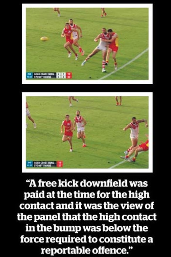Lance Franklin (Syd) on Clay Cameron (GC), Rd 12.