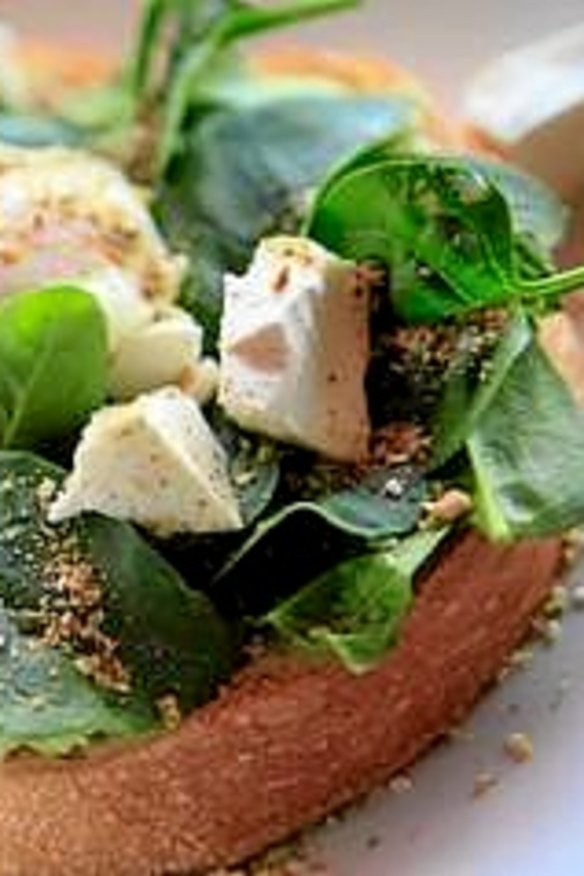 Smashed avocado, spinach, poached egg and feta on toast from JAM Cafe Gallery in Murrumbeena.