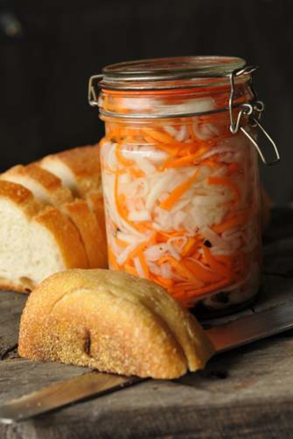 Daikon and carrot pickle.