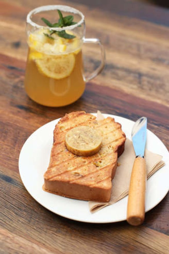 Banana loaf and caramel butter.