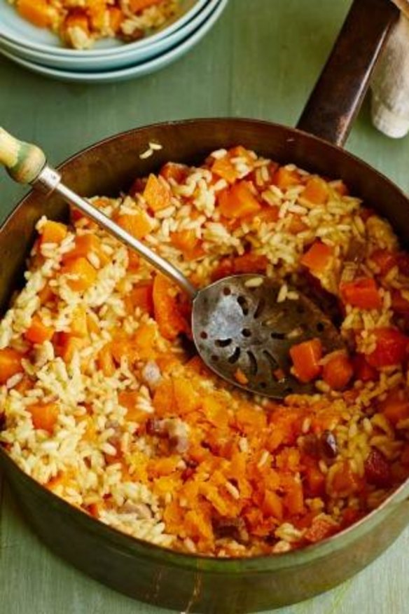 Butternut squash risotto, from The Allergy-Free Family Cookbook, by Fiona Heggie and Ellie Lux. Hachette. $39.99.