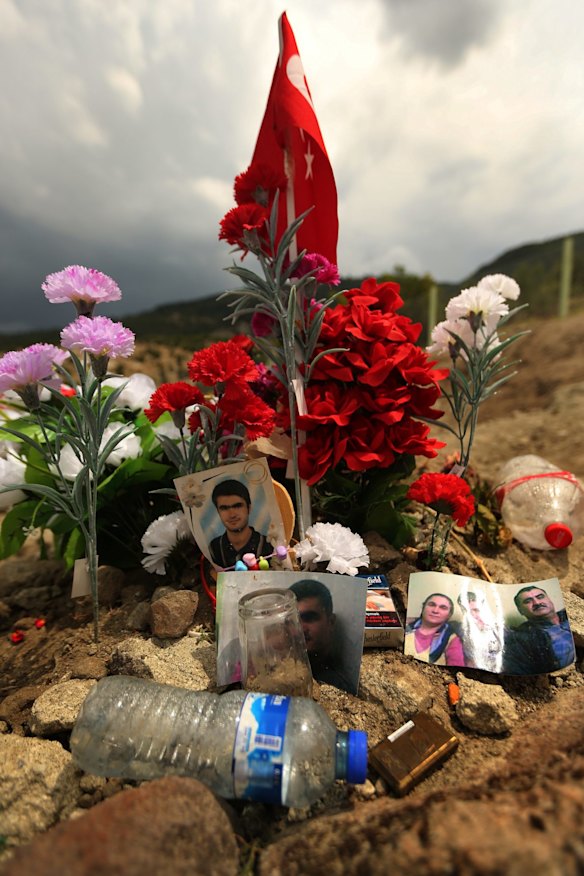 "The village now has 30 kids without a father": One of the graves of Elmadere's "mine martyrs".