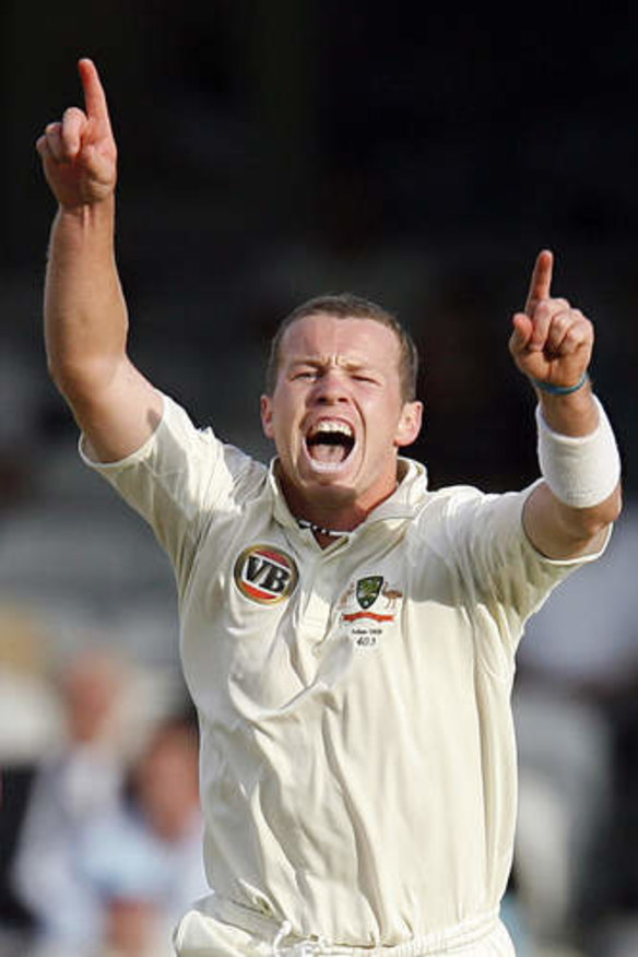 Peter Siddle celebrates.
