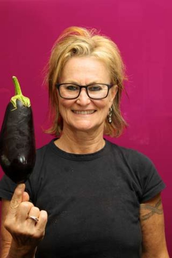 Well-travelled &#8230; chef Christine Manfield with an aubergine.