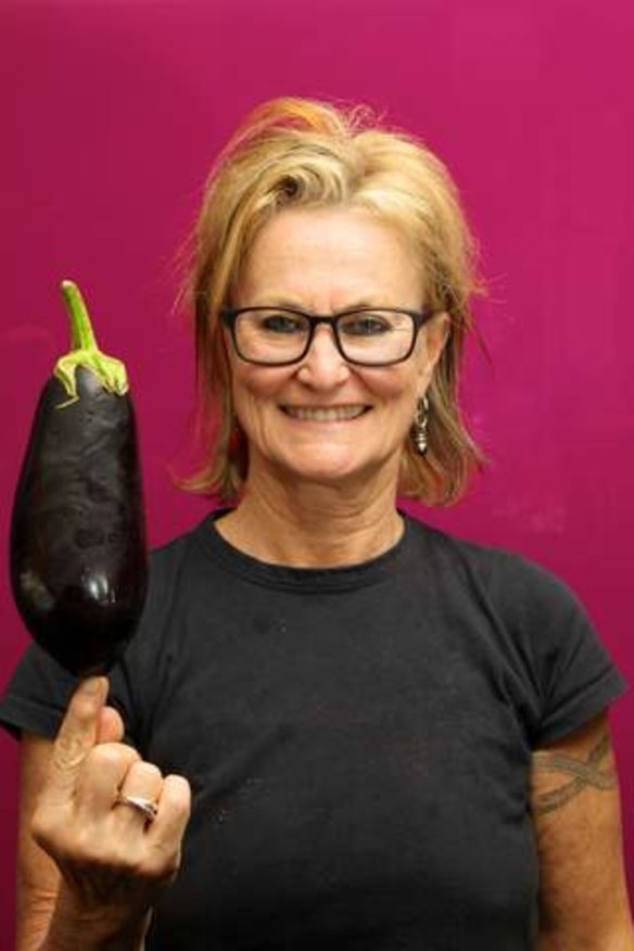 Well-travelled &#8230; chef Christine Manfield with an aubergine.