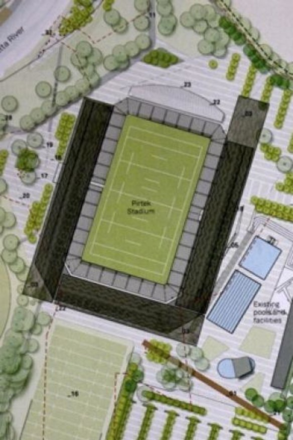 Artist's impression of stage one of Parramatta Stadium's redevelopment.