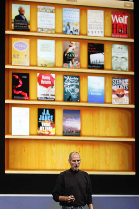 The late Apple CEO Steve Jobs introduces the original iBooks application in 2010.