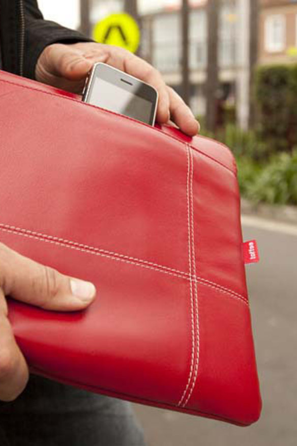 One of Toffee's leather Macbook cases.