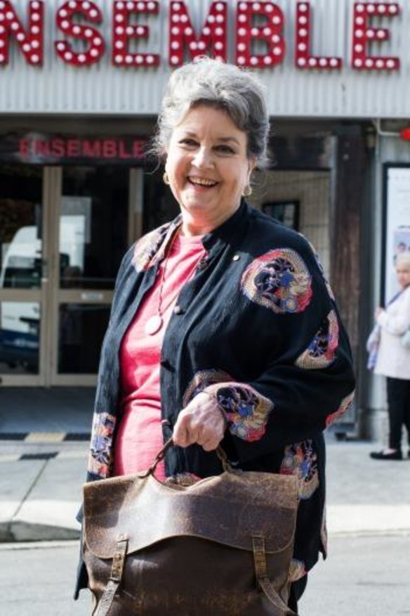 Actress Lorraine Bayly with her leather music satchel filled with all her favourite things. 