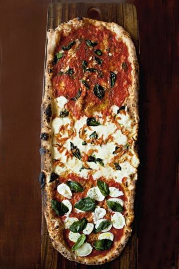 The metre-long pizza at Via Napoli.