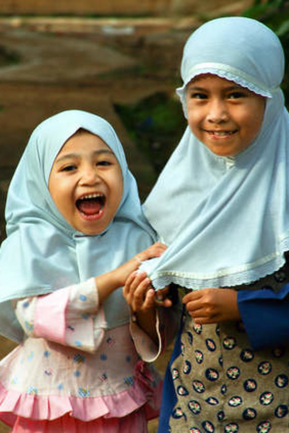 Two small Muslim girls.