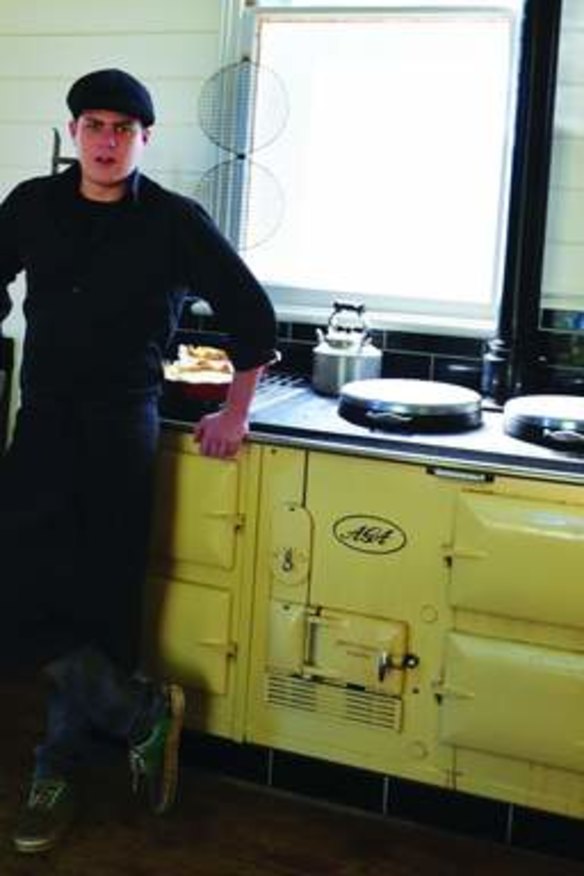 Richard Dyson, cook at Small Holdings Cafe and Wine Bar in Victoria, with his Aga.