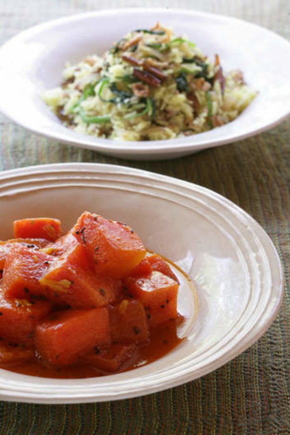 Tony Tan's Watermelon curry with Persian pilaff rice.