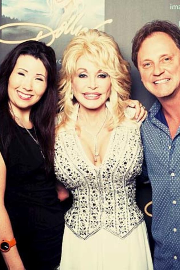 Dollywood Down Under: from left, Biana Moon , Dolly Parton, and Kent Wells.