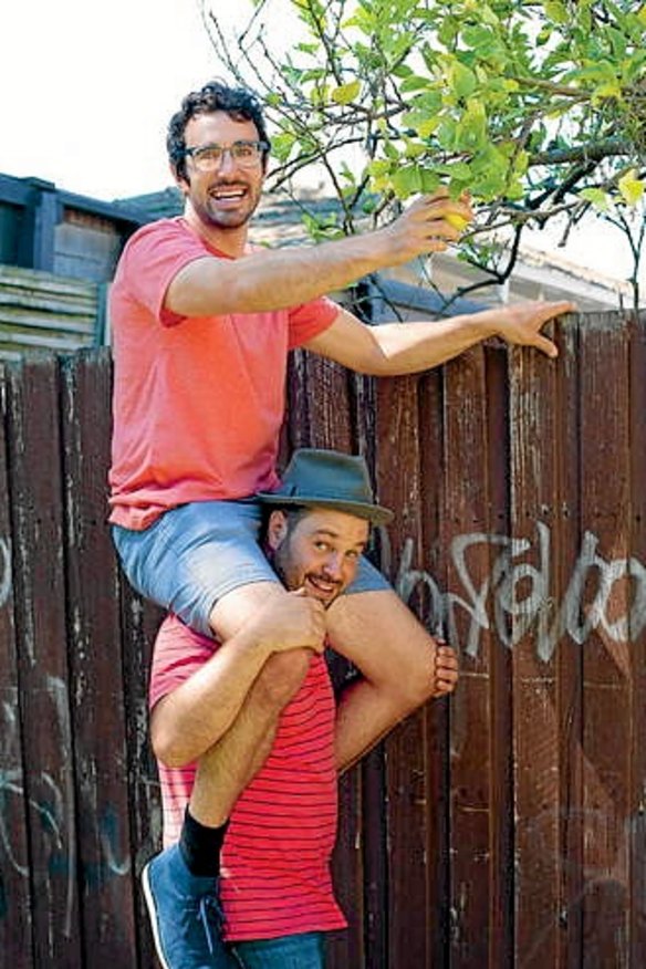 It's a dirty job, but ... The Little Veggie Patch Co founders Mat Pember (top) and Fabian Capomolla are branching out.