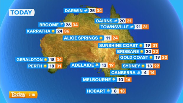 National weather forecast for Sunday April 12.