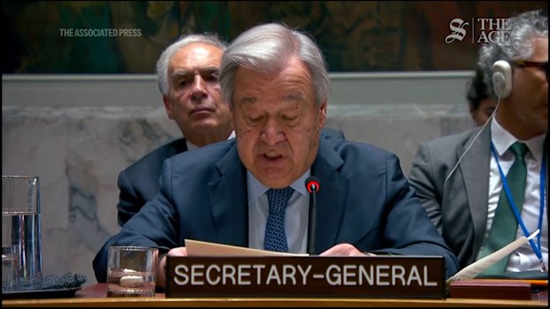 Secretary-General Antonio Guterres said the ceasefire in the region was "more like a lesser fire" as the US and Iran exchange strikes.