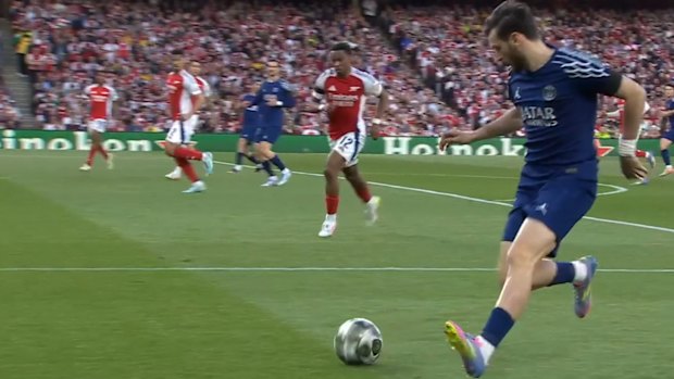 PSG star Ousmane Dembele rocks Arsenal early with a goal in the Champions League semi-finals in London.