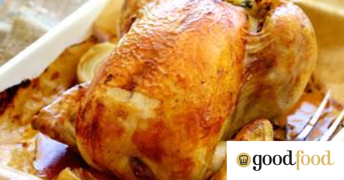 Classic roast chicken with bread and butter stuffing