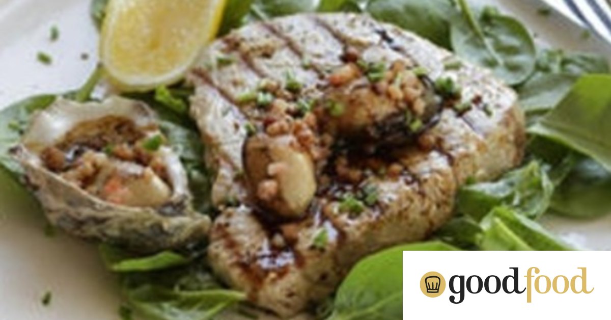 Tuna steak with oysters Kilpatrick