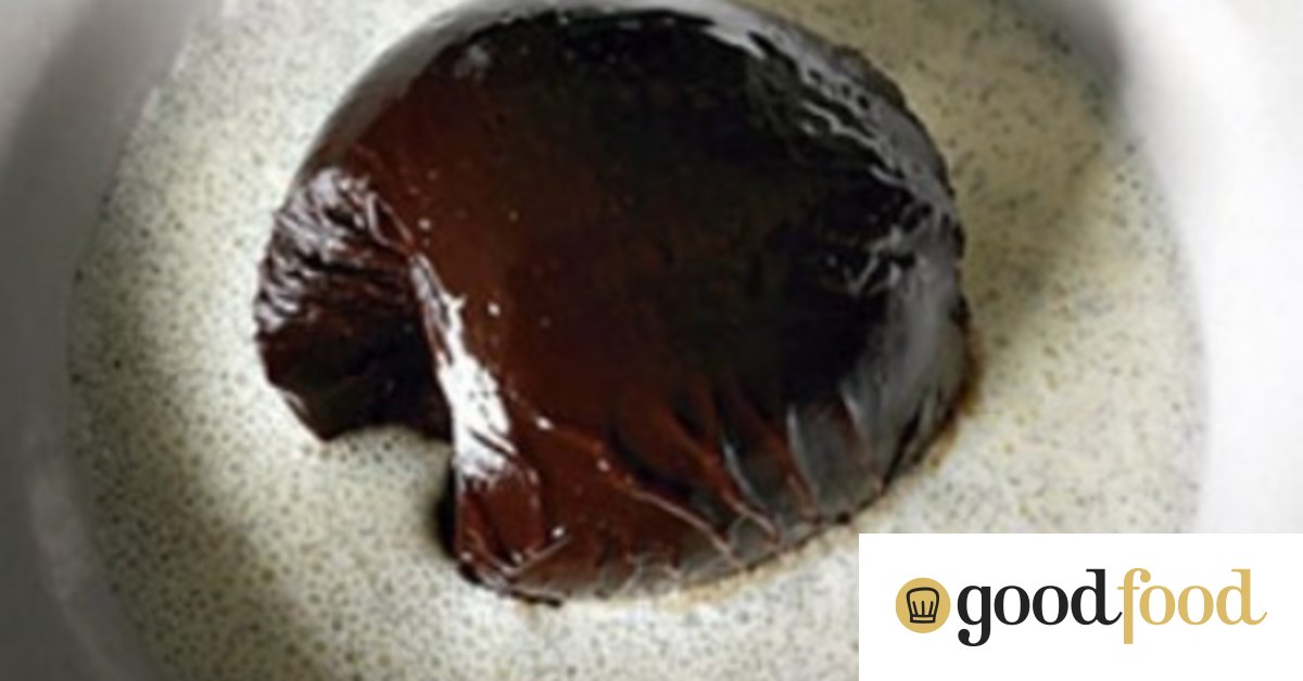 Chocolate budino with vanilla foam