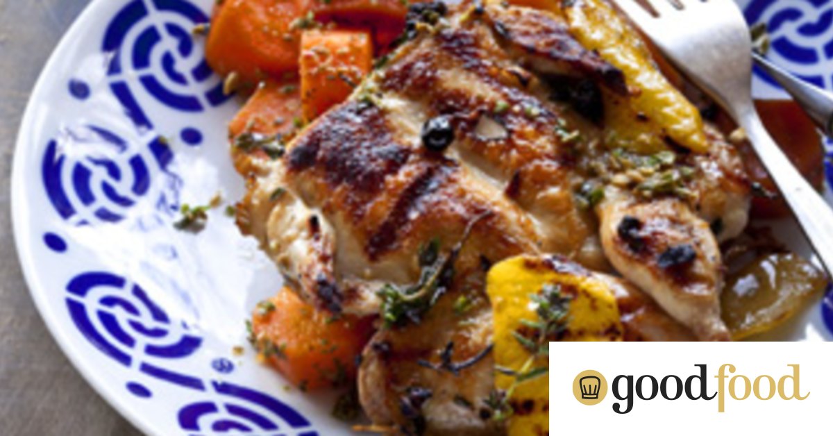 Grilled quails with spiced carrot salad
