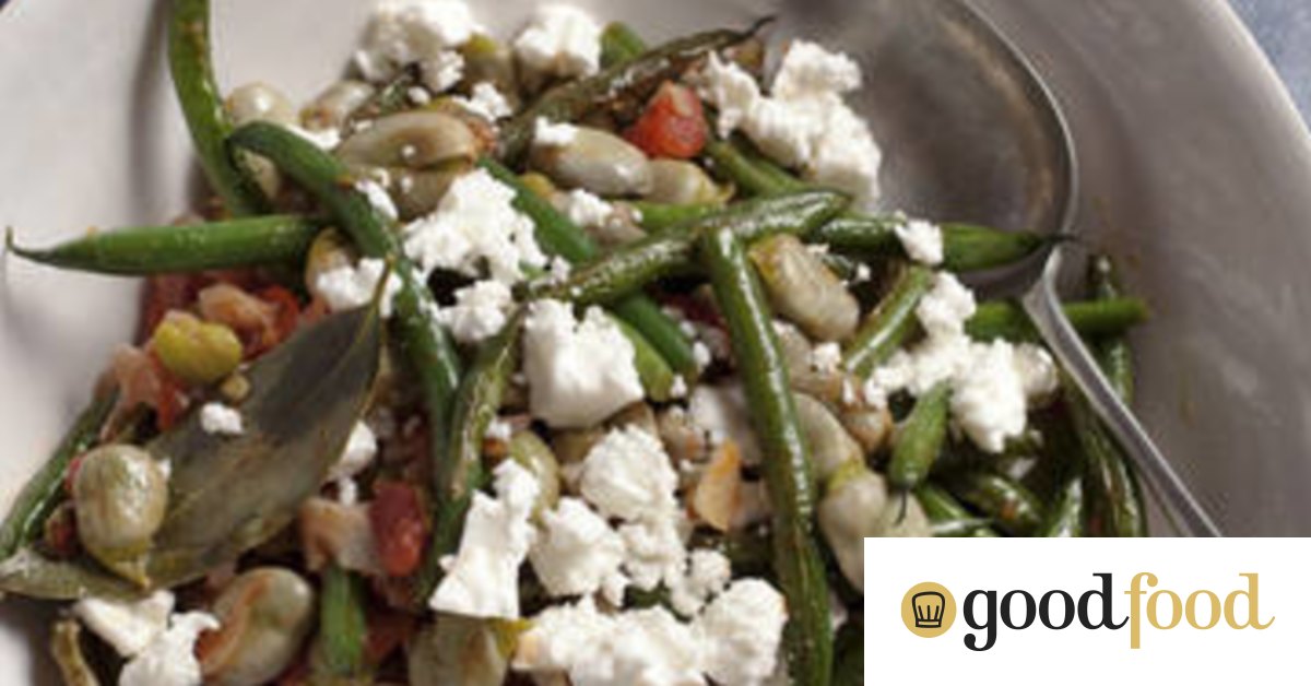 Greek olive oil beans with feta