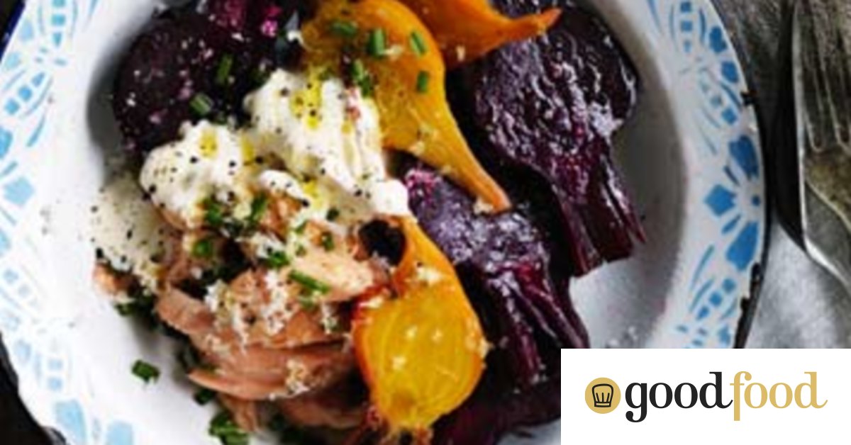 Smoked trout and beetroot salad with horseradish